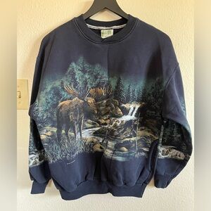 VINTAGE black Moose crew neck Sweatshirt w/ pockets